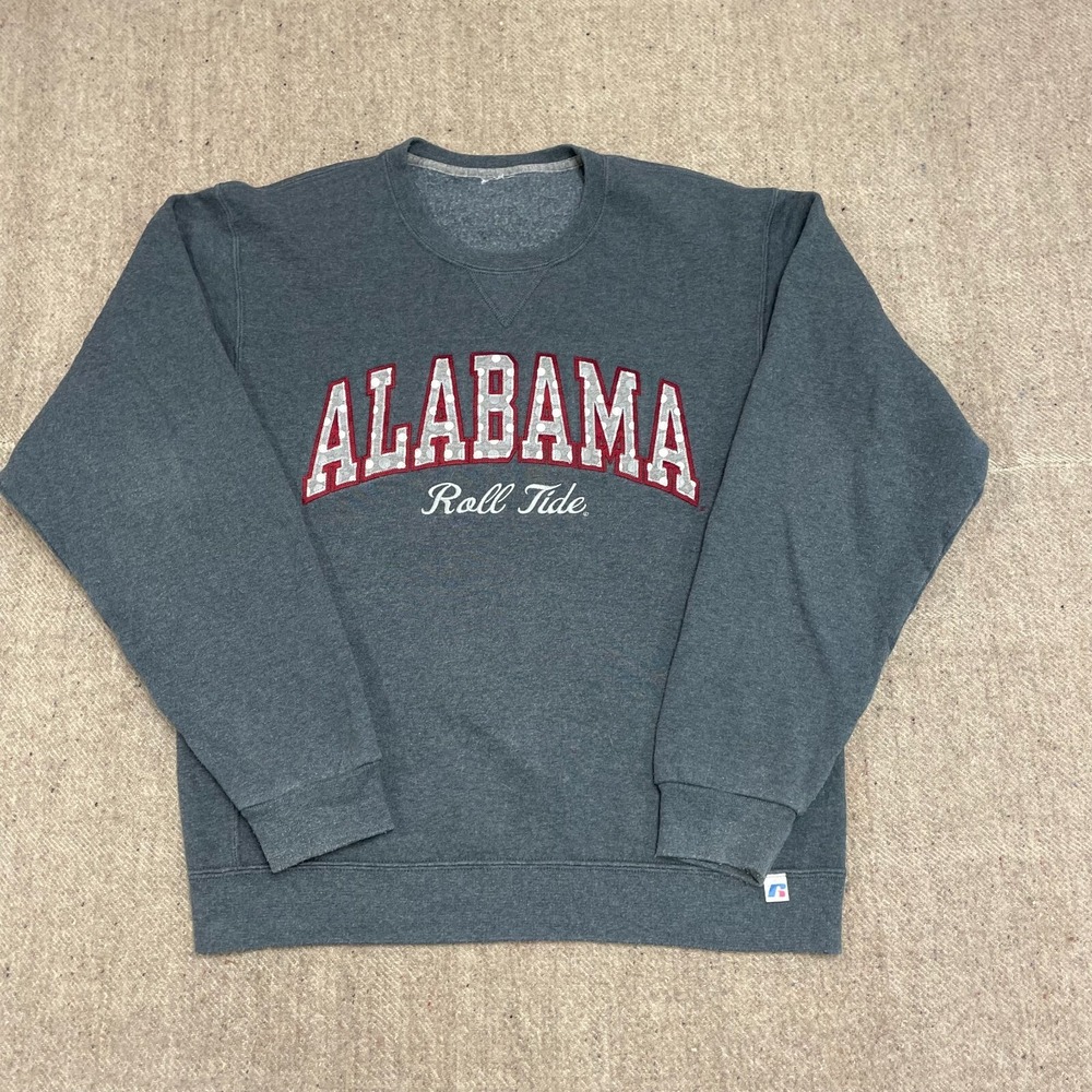 Vintage Alabama Roll tide Sweatshirt Mens‎ Medium Gray 2000s Russell Athletic